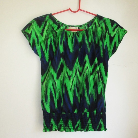 MICHAEL Michael Kors Smoked Shirred Hem Top Size 2 - Picture 1 of 7